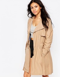 Длинный макинтош с поясом Brave Soul - Кэмел