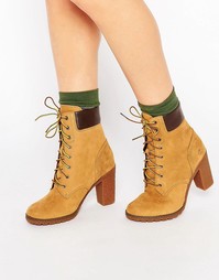 Бежевые ботинки на каблуке высотой 6 дюймов Timberland Glancy