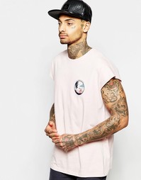Oversize-футболка без рукавов с принтом на груди в стиле серфинга ASOS