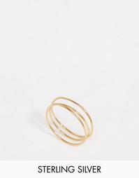 Серебряное кольцо с позолотой ASOS - Золотой