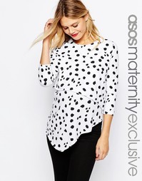 Асимметричный топ для кормления с леопардовым принтом ASOS Maternity N