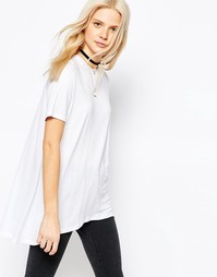 Асимметричный свободный топ ASOS - Белый