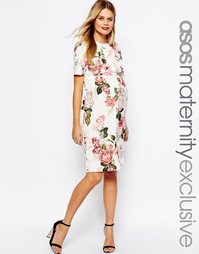 Платье-футляр с цветочным принтом ASOS Maternity - Мульти