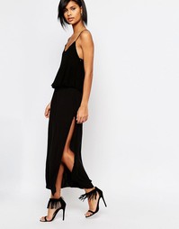 Юбка макси с разрезом на боку Vero Moda - Черный