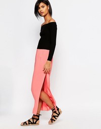 Юбка макси с разрезом на боку Vero Moda - Роза