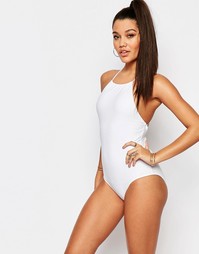 Слитный купальник с перекрестом сзади Missguided - Белый