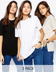 Набор из 3 свободных футболок ASOS, скидка 15%