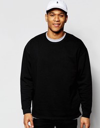 Черный свитшот с фиксированной кромкой ASOS - Черный