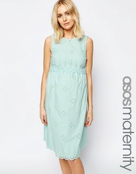 Сарафан миди для беременных с ришелье ASOS Maternity - Мятный