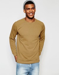 Бежевый меланжевый свитшот ASOS - Коричневый
