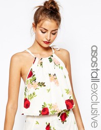 Топ на бретельках с цветочным принтом ASOS TALL - Мульти