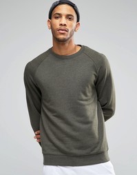 Меланжевый свитшот цвета хаки ASOS - Зеленый меланж