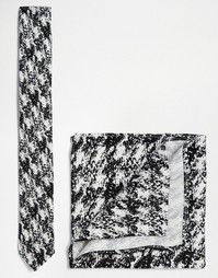 Галстук и платок для нагрудного кармана с геометрическим принтом ASOS