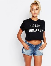 Укороченная футболка с принтом Heart Breaker Adolescent Clothing