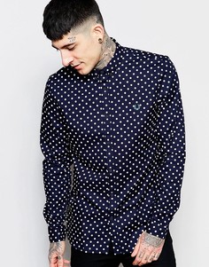 Рубашка слим в горошек Fred Perry - Темно-синий