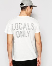 Футболка с принтом Locals Only сзади Selected Homme - Белый