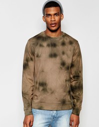 Свитшот цвета хаки с принтом тай‑дай ASOS - Хаки