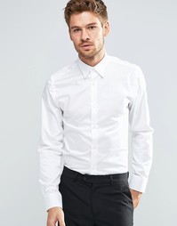 Строгая рубашка слим из египетского хлопка Selected Homme - Белый