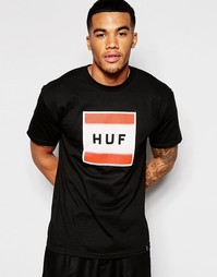 Футболка с принтом HUF - Черный