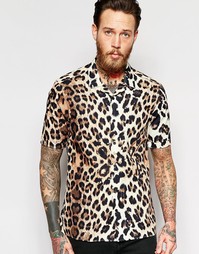 Рубашка классического кроя с отложным воротником и леопардовым принтом Asos