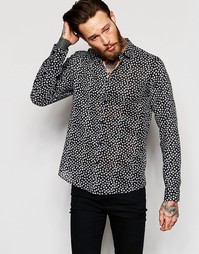 Прозрачная рубашка классического кроя с принтом в виде листиков ASOS