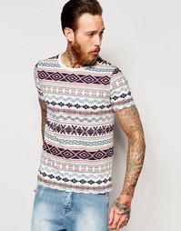 Футболка с ацтекским принтом ASOS - Экрю