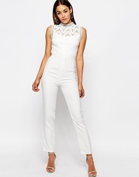 Комбинезон с кружевной кокеткой и декоративной отделкой Missguided Pre