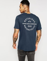 Футболка с надписью Motorcycle сзади Dickies - Темно-синий
