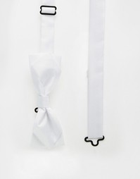 Удлиненный белый свадебный галстук-бабочка ASOS - Белый