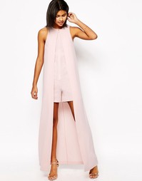 Комбинезон с длинной накидкой ASOS Occasion - Blush