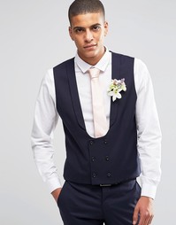 Стретчевый жилет зауженного кроя Selected Homme Morning Wedding