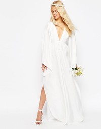 Комбинезон с завязкой на талии ASOS Bridal Waterfall - Бежевый