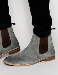 Серые замшевые ботинки челси ASOS - Серый