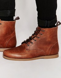 Светло-коричневые кожаные ботинки ASOS