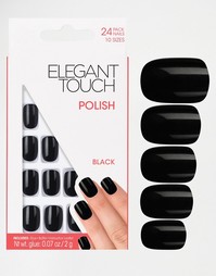 Квадратные накладные ногти Elegant Touch - Jet black