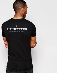 Эластичная футболка с принтом Resilient Soul на спине ASOS - Черный