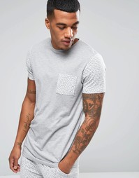 Футболка c принтом в виде мазков краски ASOS Loungewear - Серый