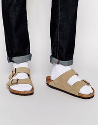 Замшевые сандалии Birkenstock Arizona - Бежевый
