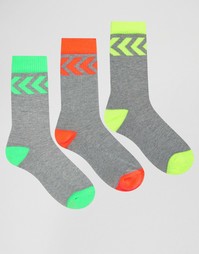 Набор из 3 спортивных носков с шевронным орнаментом ASOS - Серый