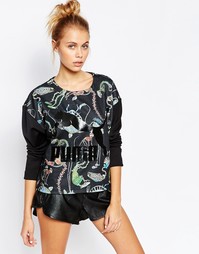 Свитшот с круглым вырезом и принтом Puma X Swash - Черный