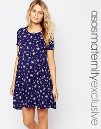 Двухслойное платье для кормящих мам с принтом ASOS Maternity - Мульти