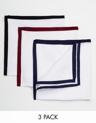 Набор из 3 платков для нагрудного кармана ASOS - Белый