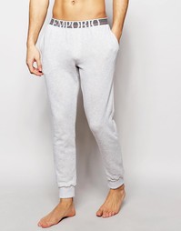 Спортивные махровые брюки слим с манжетами Emporio Armani - Серый