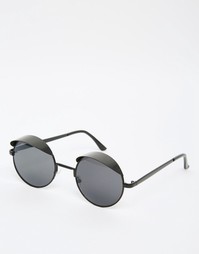 Круглые солнцезащитные очки с дымчатыми стеклами 7X - Черный