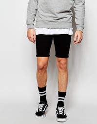 Черные супероблегающие джинсовые шорты ASOS - Черный