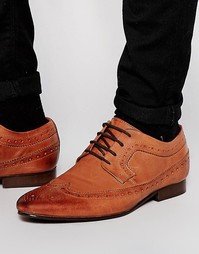 Кожаные туфли-броги коричневого цвета ASOS - Рыжий