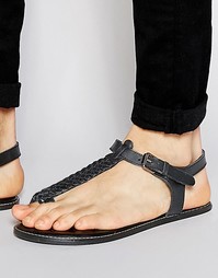 Черные сандалии из плетеной кожи ASOS - Черный
