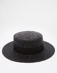 Черная соломенная шляпа ASOS - Черный