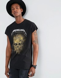 Oversize-футболка с принтом черепа ASOS Metallica - Черный