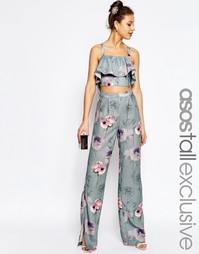 Комбинируемые брюки с цветочным принтом ASOS TALL SALON - Мульти